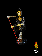Santa Muerte Black Robe Statue 9.5"