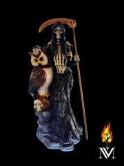 Santa Muerte Black Robe Statue 25"