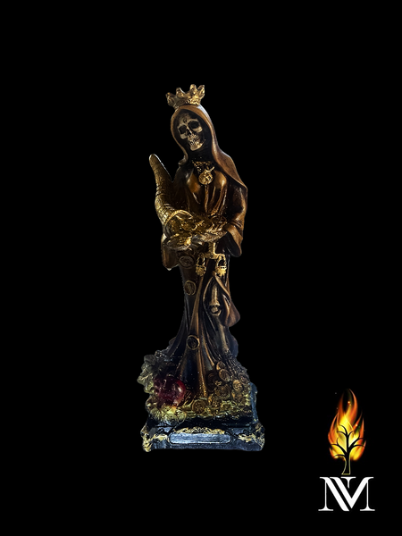 Santa Muerte Bone Cornucopia Statue 12"