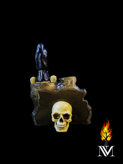 Santa Muerte Black Incense Stand 5"