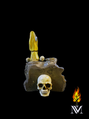 Santa Muerte Gold Incense Stand 5"