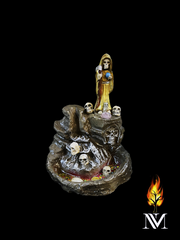 Santa Muerte Gold Incense Stand 5"