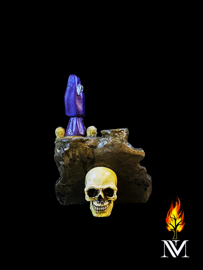 Santa Muerte Purple Incense Stand 5"