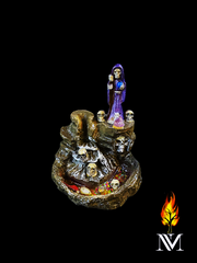Santa Muerte Purple Incense Stand 5"