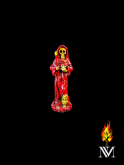 Santa Muerte Red Robe Statue 5"
