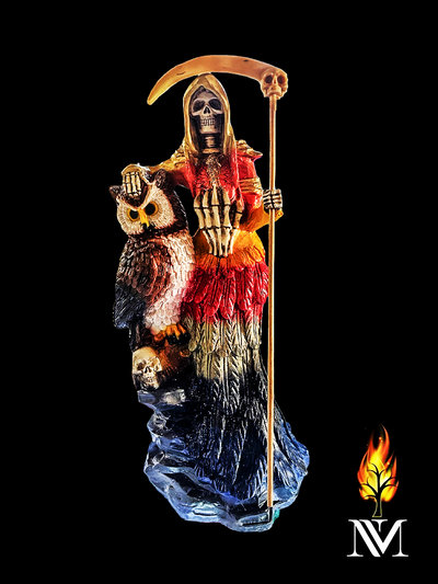 Santa Muerte Multicolor Robe Statue 25"