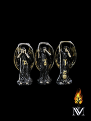 Three Wise Santa Muerte Black Robe 5"