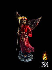 Santa Muerte Winged Red Robed Statue 12"