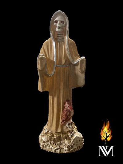 Ivory/bone Santa Muerte 20-inch Robe Statue