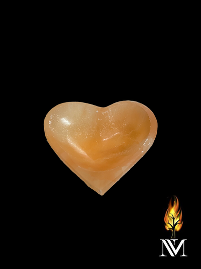 Peach Selenite heart bowl