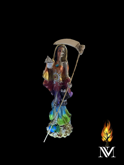 Santa Muerte 12-inch 7 Color Dual Face Statue