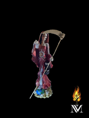 Santa Muerte 12-inch Red Dual Face Statue
