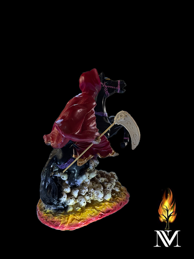 Red Santa Muerte on Horse 12-inch Statue
