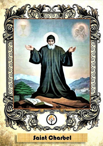 Christian St Charbel Candle - Natural Mystic