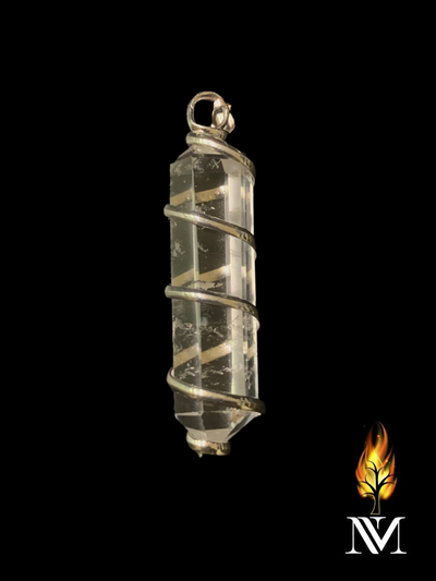 Clear Quartz Wrapped Silver Pendant