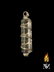 Clear Quartz Wrapped Silver Pendant