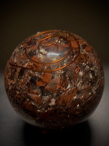 Mahagony Obsidian Orgonite Spheres.