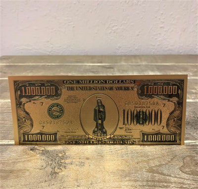 Santa Muerte Gold Million Dollar Bill - Natural Mystic