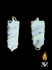 Moonstone flat wrapped pendant