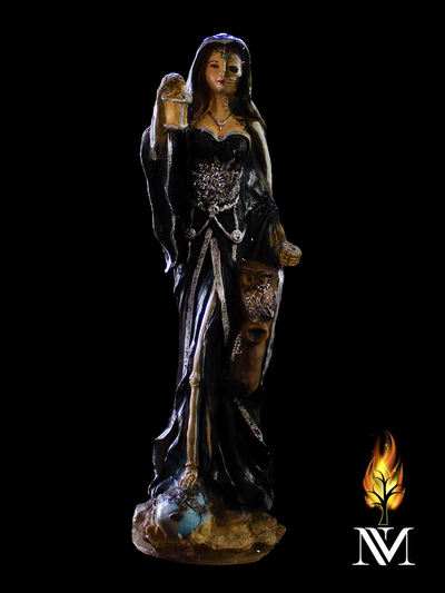 Santa Muerte 22-inch Black Dual Face Statue