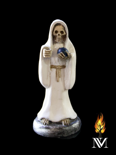 White 6.5 inch Santa Muerte Statue