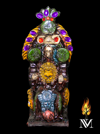 Aztec Santa Muerte 12-inch Robe Throne Statue