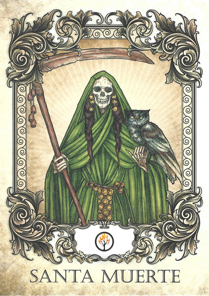 Occult Candle Santa Muerte Green - Natural Mystic