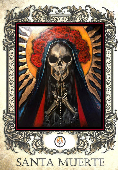 Occult Candle Santa Santa Muerte Yellow and Red - Natural Mystic