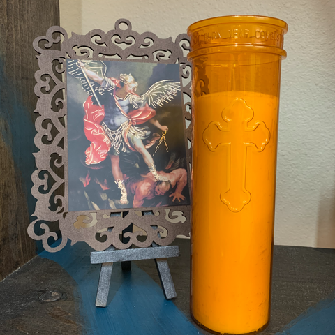 Orange Christian 7-Day Pullout Candles - Natural Mystic
