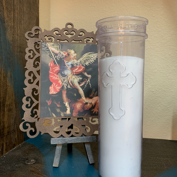 White Christian 7-Day Pullout Candles - Natural Mystic