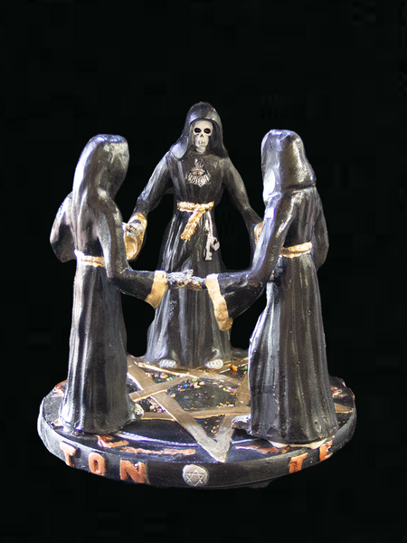 Black Santa Muerte Candle Holder