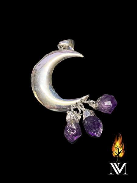 Crescent Moon with Amethyst pendant