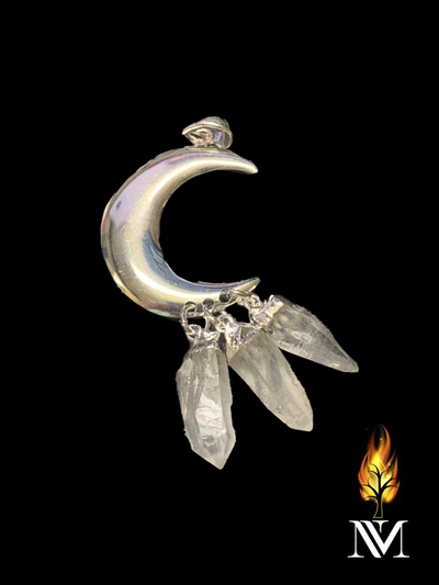 Crescent Moon Clear Quartz Pendant