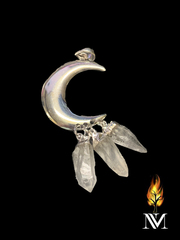 Crescent Moon Clear Quartz Pendant