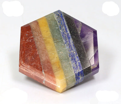 Gemstone Hexagon Chakra 7 Stone Palm size