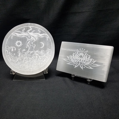 Round Tree of Life Selenite Charging plate