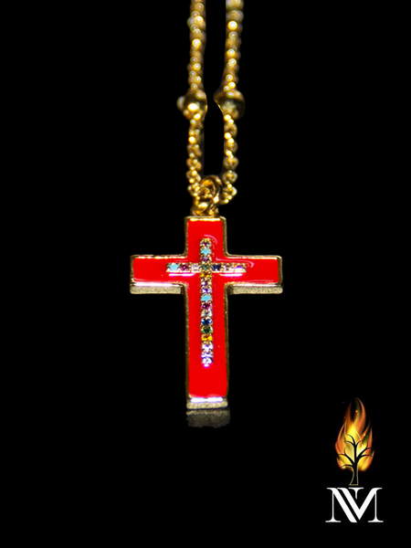 Straight Red Cross Necklace