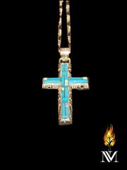 Straight Cross Turquoise Necklace